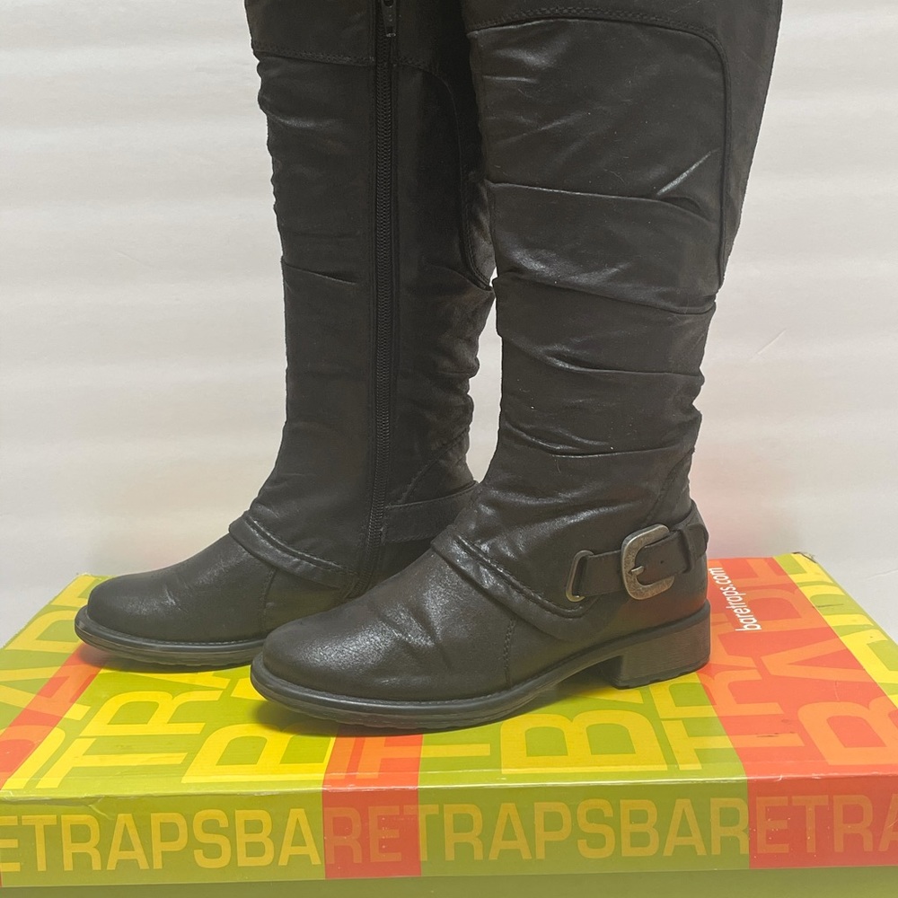 BareTraps Sheridan tall shaft black boots ruching